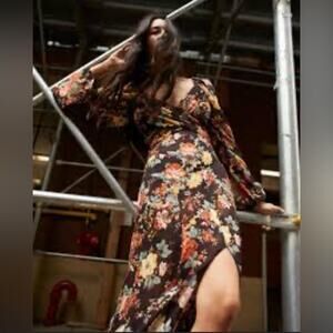 NWOT Veronica Beard Avani Maxi Silk Boho Floral Dress Size 8